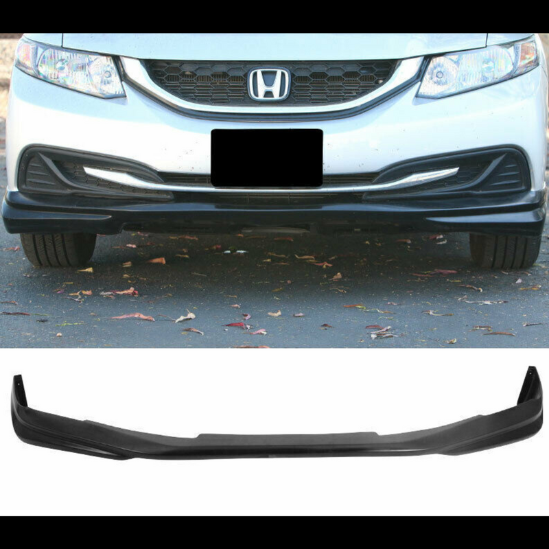 📈Front Lip 2013-2015 Honda Civic Sedan 4DR Front Bumper Lip Chin Spoiler PU, MODULO STYLE , unpainted black