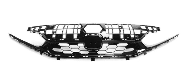Front Grille 2022-2024 Honda Civic Sedan SI Style Upper Grille Gloss Black ABS