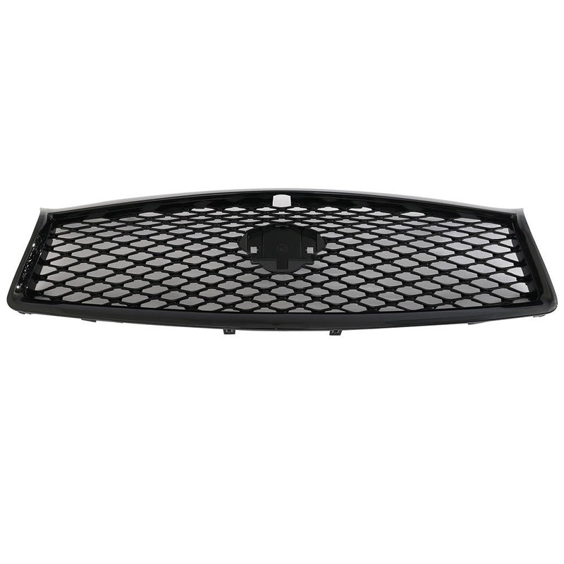 Front Hood Grill Mesh Pre-Painted Glossy Black Grille Compatible With 2014-2017 Infiniti Q50 | Eau Rouge ER Style ABS Glossy Black Front Bumper Grill Hood Mesh