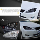 Projector Headlight Housing Kit fit 2006-2009 Lexus IS IS250 IS350 Glossy Black SMD LED