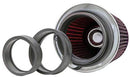 K&N Air Filter with Clamp for 3" / 3.5" / 4"- Cone Air Filter Replacement K&N Universal Air Filter Chrome Round Tapered Red - 4in Flange ID x 1.125in Flange Length x 5.5in H - Auto Sports Accessories & Performance