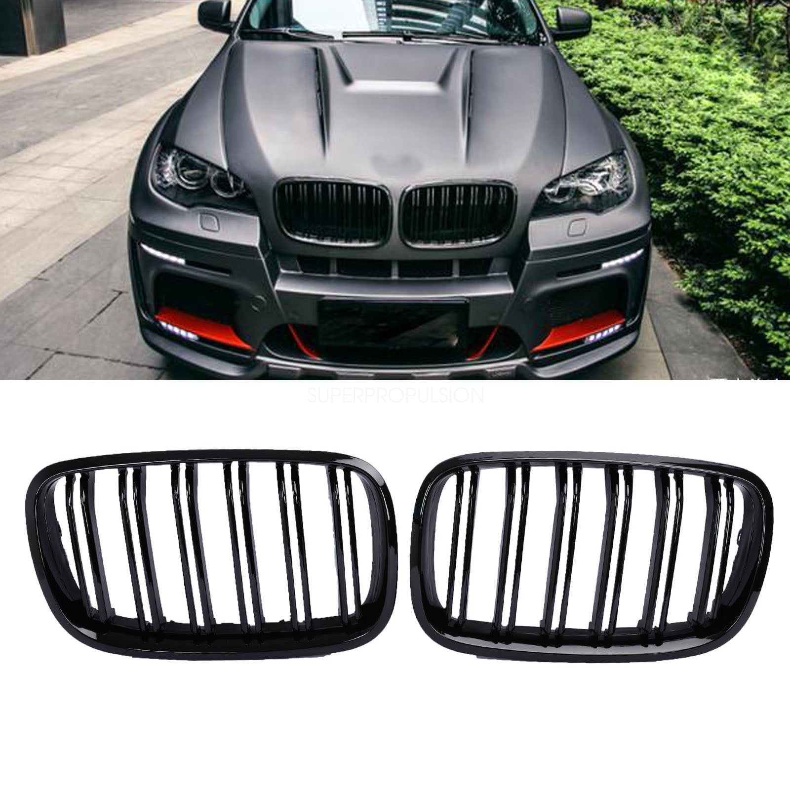 Grille 2008-2013 BMW E70 E71 BMW X5 BMW X6 Kidney Grill Double