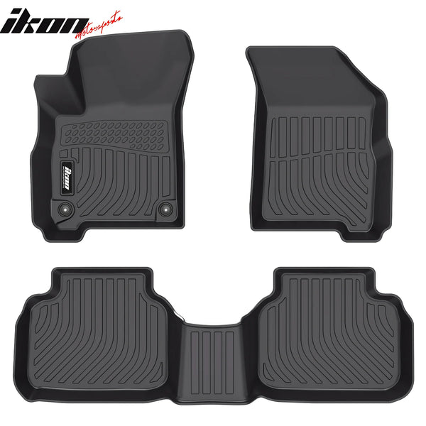 Floor Mat Compatible with 2011-2020 Dodge Journey 3D  Molded Custom Pad Black TPE Thermo Plastic Elastomer All Weather Liner Protector 1st and 2nd Front Rear Protection 3PC Set