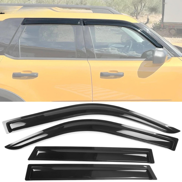 Window Visor 2021-2024 Ford Bronco Sport Slim Style Black Window Visors Acrylic 4PC