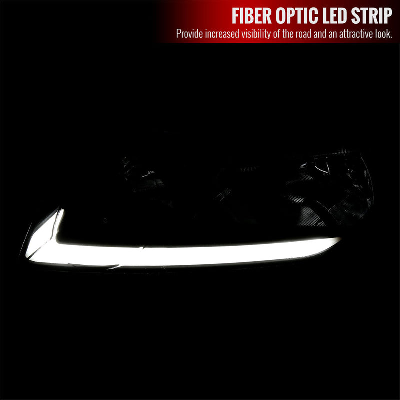 Headlight Housing Kit Euro Style w/ LED Strip Black 2006-2011 Honda Civic Sedan 4dr