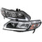 Headlight Housing Kit Euro Style w/ LED Strip Black 2006-2011 Honda Civic Sedan 4dr