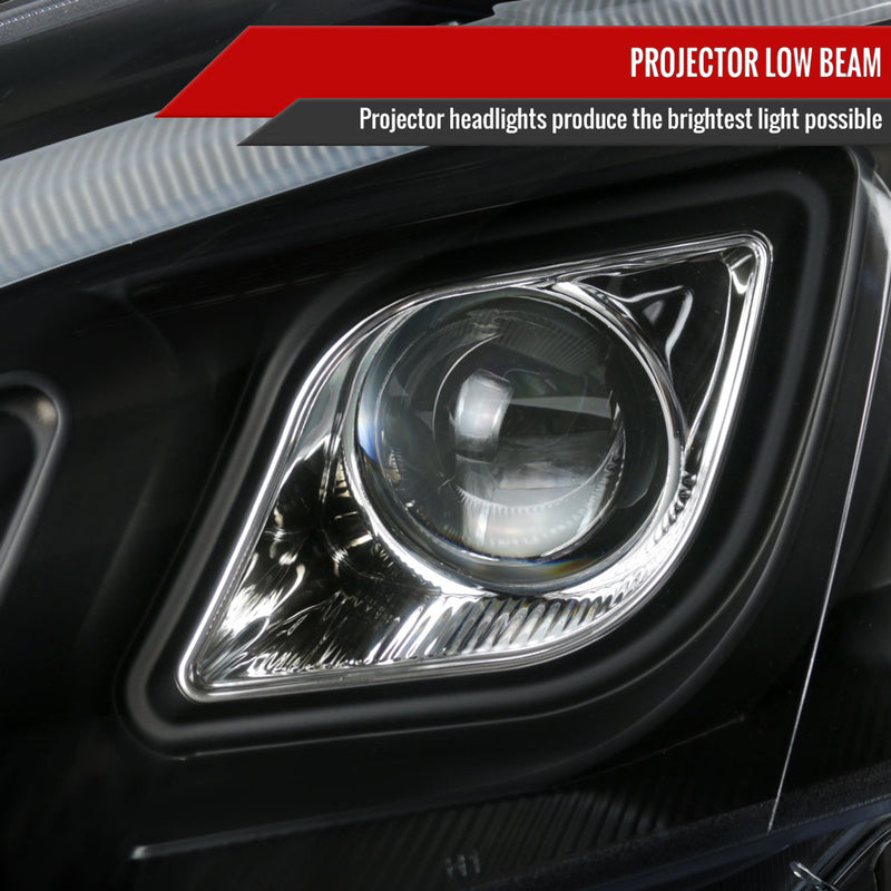 Headlight Housing Kit 2007-2011 Honda CRV LED Bar Projector Headlights (Matte Black Housing/Clear Lens)