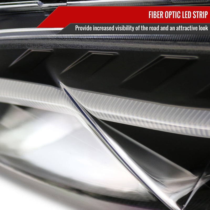 Headlight Housing Kit 2007-2011 Honda CRV LED Bar Projector Headlights (Matte Black Housing/Clear Lens)