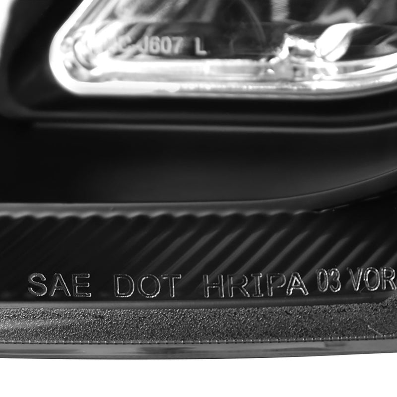 Headlight Housing Kit 2007-2011 Honda CRV LED Bar Projector Headlights (Matte Black Housing/Clear Lens)