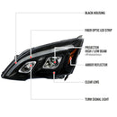 Headlight Housing Kit 2007-2011 Honda CRV LED Bar Projector Headlights (Matte Black Housing/Clear Lens)