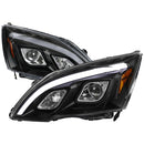 Headlight Housing Kit 2007-2011 Honda CRV LED Bar Projector Headlights (Matte Black Housing/Clear Lens)