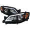 Headlight Set 2008-2014 Subaru Impreza WRX / 2008-2011 Outback Sport LED Bar Projector Headlights (Matte Black Housing/Clear Lens)