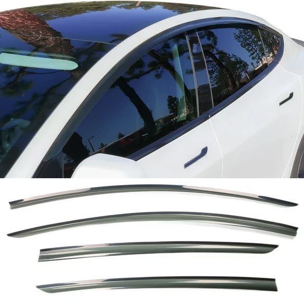 Window Visor 2017-2023 Tesla Model 3 Smoke Slim Style Window Visor Acrylic