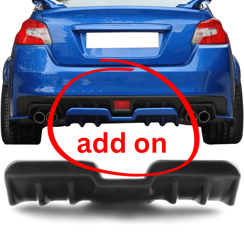 Diffuser 2015-2021 Subaru WRX STI Matte Black Rear Bumper Diffuser PP - Auto Sports Accessories & Performance