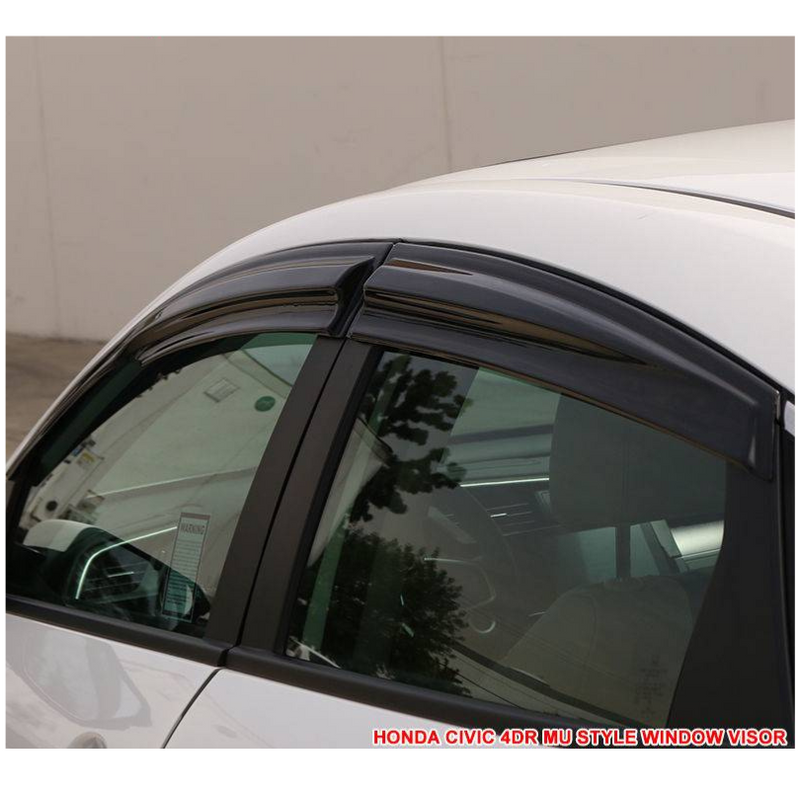 Window Visor Deflector Rain Guard 2016-2021 Honda Civic 4 door Sedan Mugen Style 10TH GEN CIVIC