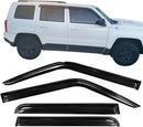 Window Visor 2007-2018 Jeep Patriot Slim Style Acrylic Smoke Tinted Sun Rain Wind Guards Shield Vent 4 pieces /set