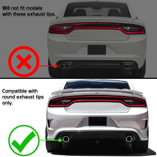 Diffuser fits 2015-2020 Dodge Charger SRT Rear Bumper Diffuser, V3 Factory Style Unpainted PP Spoiler Splitter Valance Chin Diffuser