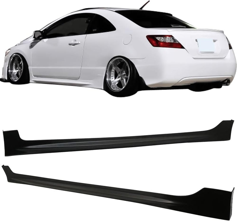Side Skirt 2006-2011 Honda Civic Coupe Mugen Style Unpainted Side Skirts PP