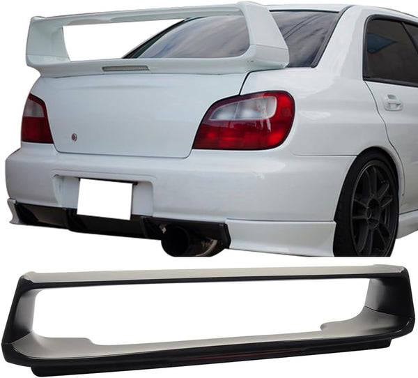 Trunk Spoiler Compatible with 2002-2007 Subaru Impreza, Factory Style ABS Unpainted with 3RD Brake Light Trunk Boot Lip Spoiler Wing Deck Lid - Auto Sports Accessories & Performance