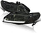 Headlight Housing Kit Euro Style w/ LED Strip Black 2006-2011 Honda Civic Sedan 4dr (Clear Lens or Tinted Lens)