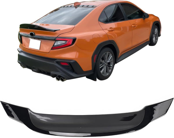 Trunk Spoiler Fits 2022-2025 Subaru WRX R Style Painted Gloss Black Rear Trunk Spoiler ABS