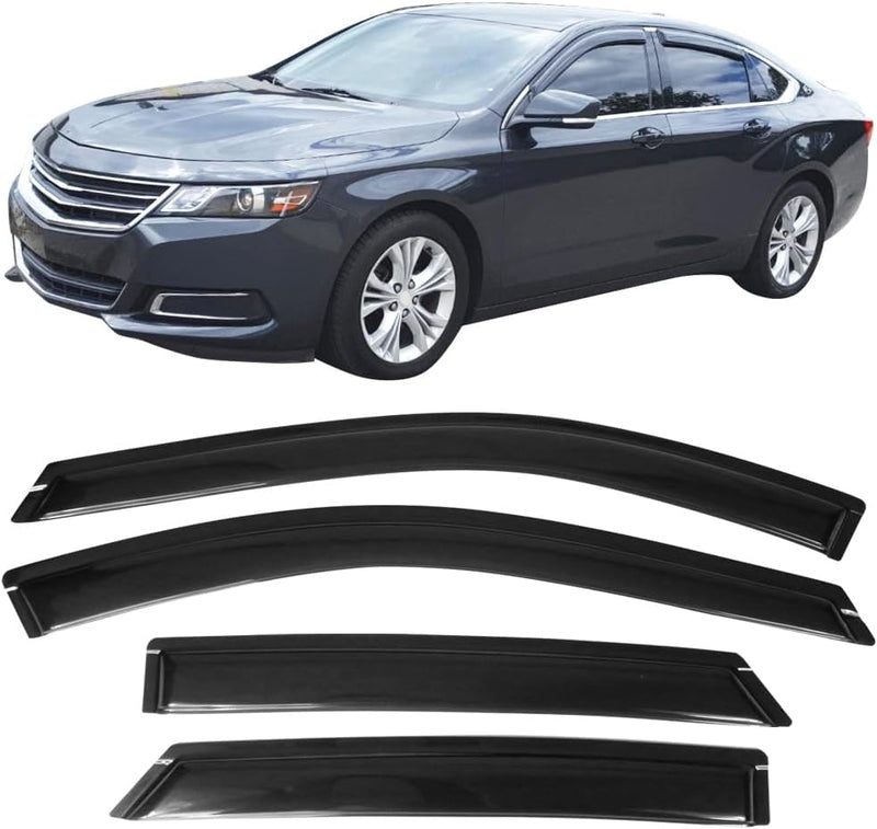 Window Visor 2014-2020 Chevy Impala Slim Style Window Visors - Smoke Tint Acrylic