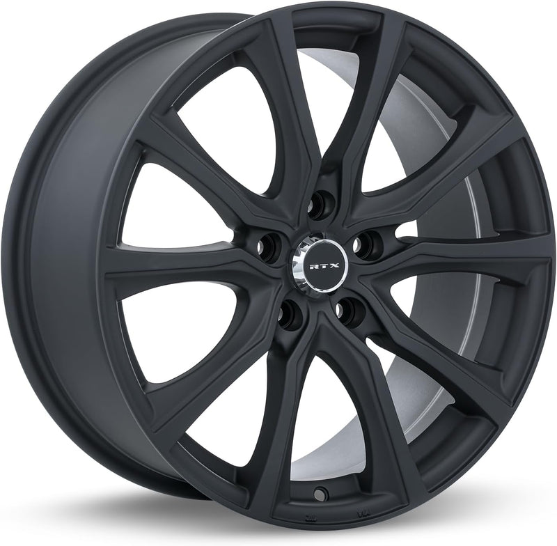 RTX Contour  Alloy Wheel Rim Matte Black Size 18x8 Inch Bolt Pattern 5x114.3 Offset 42 Center Bore 73.1 Center Caps included Lug Nuts NOT included(Qty 1) - Auto Sports Accessories & Performance