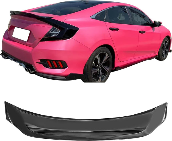 Spoiler 2016-2021 Honda Civic 10th Gen Sedan 4Dr R style spoiler Wing - Auto Sports Accessories & Performance