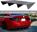Diffuser Universal Unpainted 22"x20" Rear Bumper Lip Diffuser Assembly Cover ABS