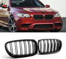 Grille 2011-2016 BMW 5 Series F10 Kidney Grill Grille Double Slat Glossy Black/ Pair