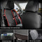 Car Seat Covers with Lumbar Support, PU Leather Seat Cover Cushion Protector for SUV Pick-up Trucks, Waterproof Driver Seat Cover (Front Rear Full Set, Black)