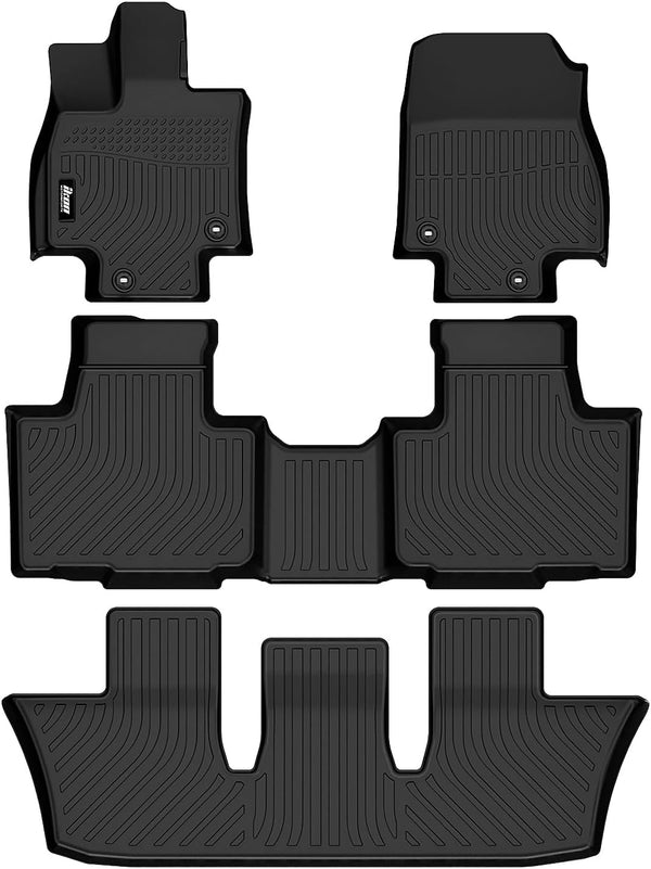 IKON Floor Mat Compatible with 2024-2025 Toyota Grand Highlander 7 Seat & 2024 Lexus TX 350 Floor Mats 3D Custom Carpets Protection 4PC All Weather Liner Protector - Auto Sports Accessories & Performance