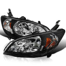 Headlight Lamp 2004-2005 Honda Civic Crystal Headlights (Matte Black Housing/Clear Lens)