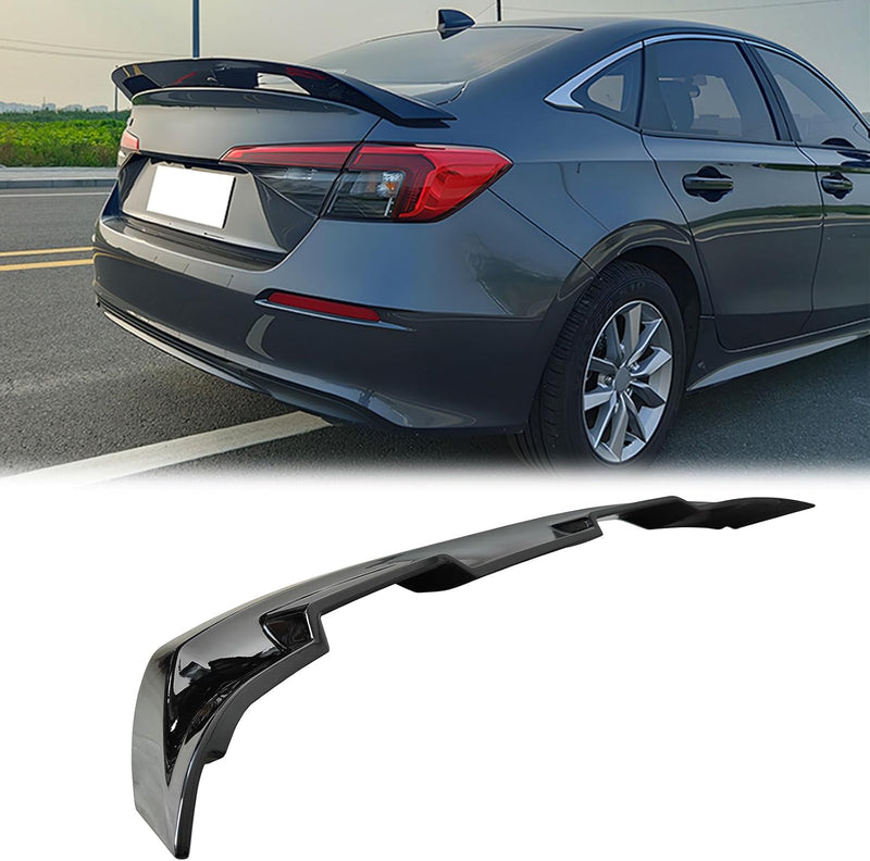 Trunk Spoiler 2022-2025 Honda Civic Sedan 11th Gen Gloss Black GT STYLE Trunk Spoiler Lip ABS