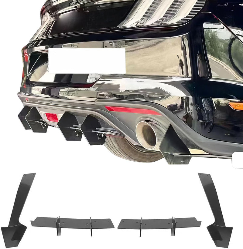 Rear Diffuser 2018-2021 Ford Mustang EcoBoost Gloss Black Rear Bumper Diffuser ABS - Auto Sports Accessories & Performance