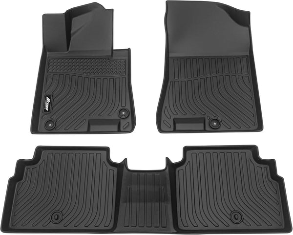 IKON Floor Mat Compatible with 2020-2025 Hyundai Sonata 2021-2025 Kia K5 FWD Floor Mats 3D Molded 1st 2nd Row Front Rear Protection 3PC Pad Black TPE Thermo Plastic Elastomer All Weather Liner Protector - Auto Sports Accessories & Performance