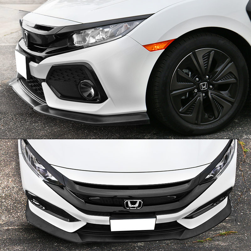 📈Front Lip 2016-2021 Honda Civic Hatchback & Civici SI GT Style Front Bumper Lip PU one piece