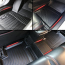 IKON Floor Mat Compatible with 2021-2024 Ford Bronco Sport Floor Mats, 3D Molded Custom Pad Black TPE Thermo Plastic Elastomer All Weather Liner Protector 1st and 2nd Front Rear Protection 3PC Set