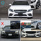 Front Lip 2019-2021 Mercedes Benz W205 C Class Glossy Black Polypropylene 3PC Bumper Lip