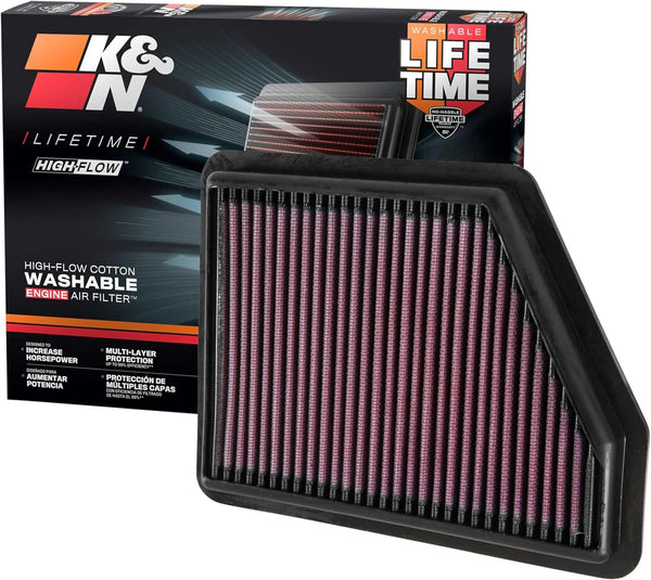 K&N 33-5045 engine air filter washable and reusable Filter fits 2016-2021 Honda Civic 2.0L/HRV 2.0L (see fitment details) - Auto Sports Accessories & Performance