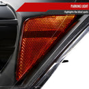 Headlight Lamp 2008-2012 Honda Accord Sedan Single Halo Projector Headlights w/ LED Light Strip & LED Turn Signal Lights (Matte Black Housing/Clear Lens)