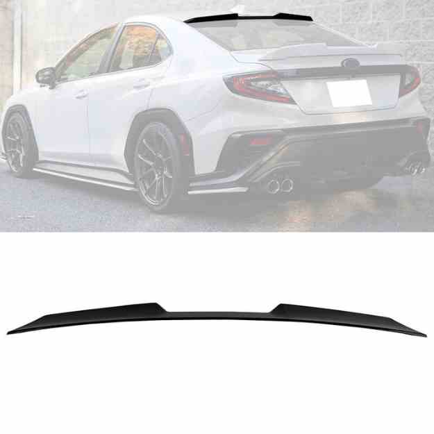 Roof Spoiler Compatible With 2022-2024 Subaru WRX, Unpainted Black ABS Plastic V Style Rear Window Visor Wing Lip