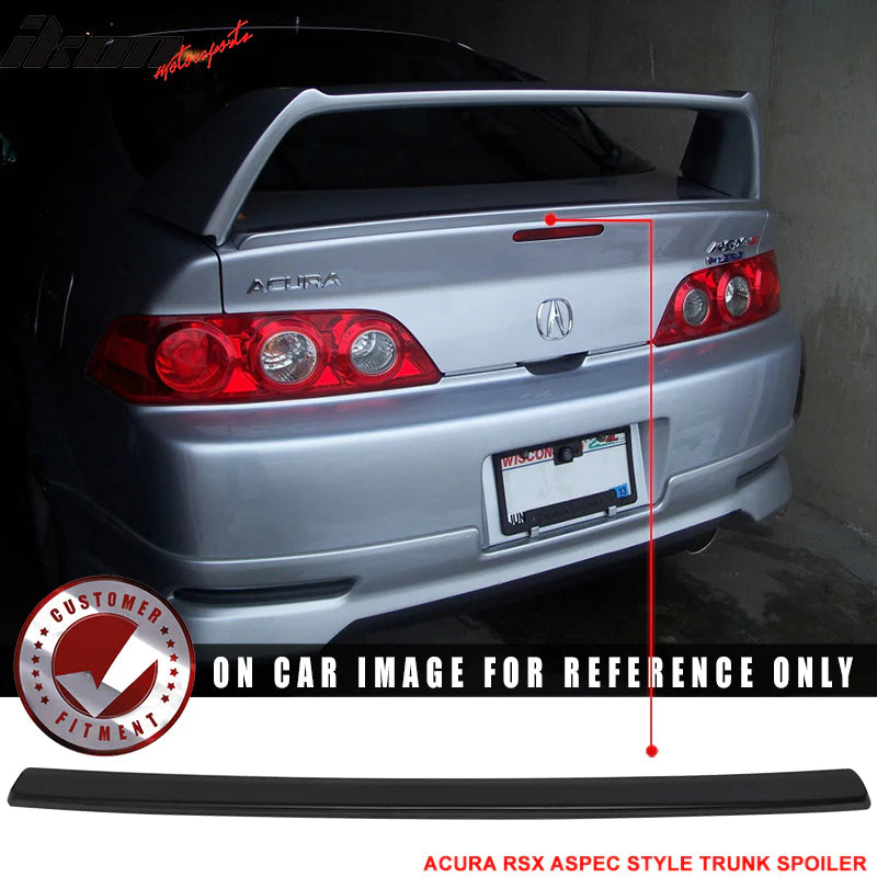 Spoiler 2002-2006 Acura RSX Spoiler A Spec style Wing Unpainted Black