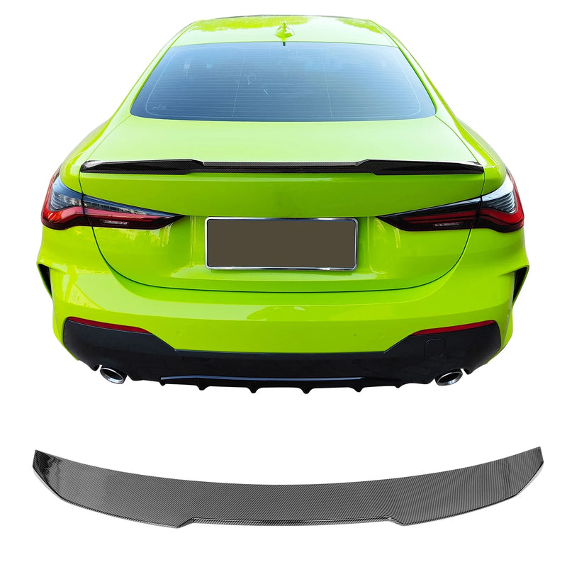 Trunk Spoiler Compatible With 2021-2023 BMW G22 4 Series & G82 M4 Coupe, PSM Style Gloss Black ABS Plastic Rear Spoiler Wing