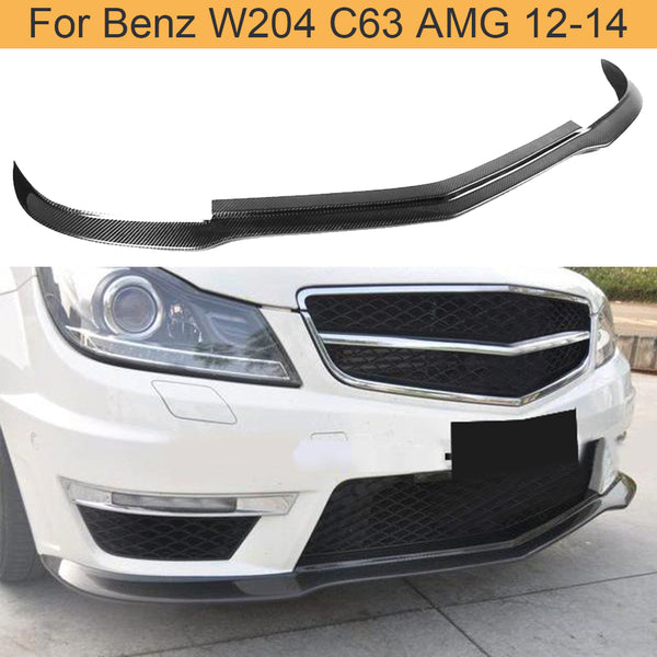 Front Lip 2012-2014 Mercedes Benz W204 C Class coupe/ sedan AMG bumper Carbon Style 3PC Front Bumper Lip Splitter Kit