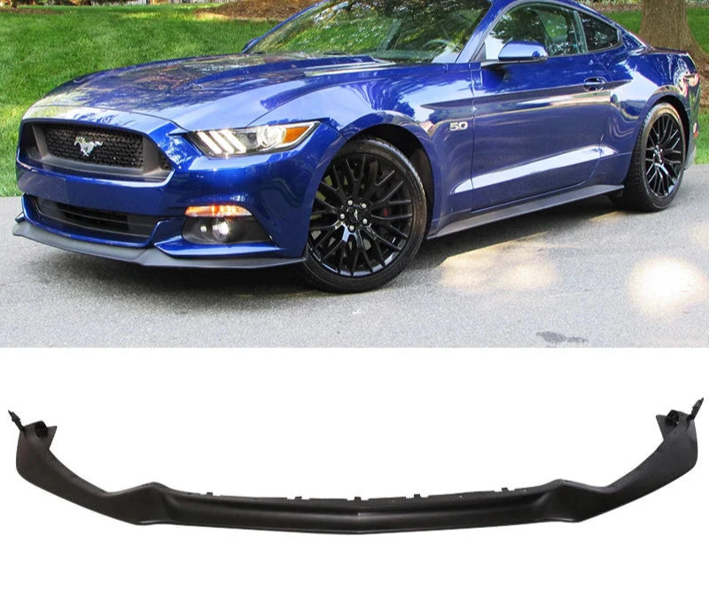 2015-2017 Ford Mustang P Style Unpainted Black Front Bumper Lip PU

