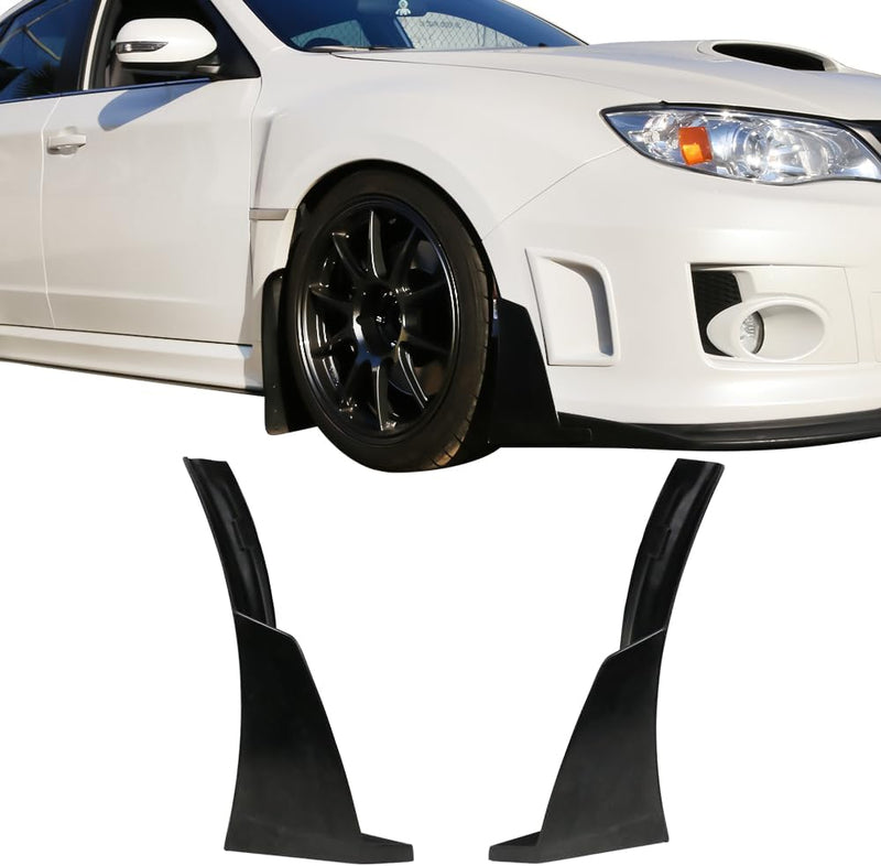 Universal Front Bumper Lip Splitters Winglets Canards PU Ikon Style Winglets Compatible with Universal Vehicles, Black PU Front Lip Finisher Under Chin Spoiler Add On