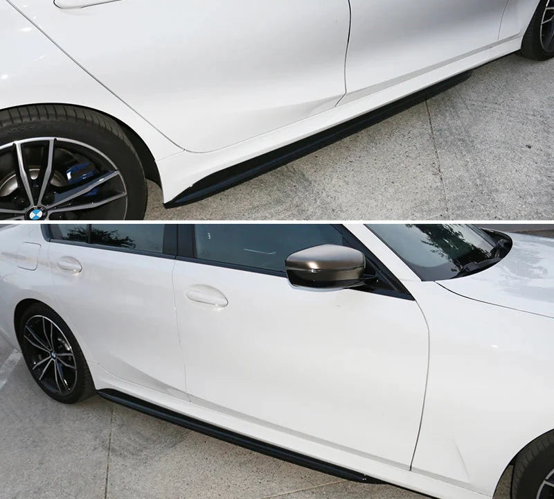 Side Skirt 2019-2023 BMW 3 Series G20 M Sport/M340i Glossy Black ABS 2PC Side Skirts - Auto Sports Accessories & Performance