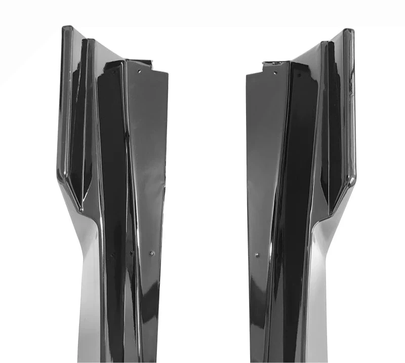 Side Skirt 2014-2023 Infiniti Q50 IKON Style 4PC Side Skirt PP Glossy Black