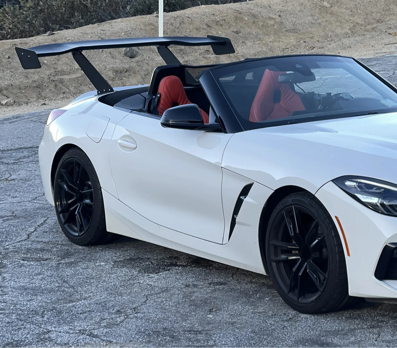 Universal spoiler Universal GT Spoiler 61" WIDTH Unpainted Matte Black bracket height 12.75"